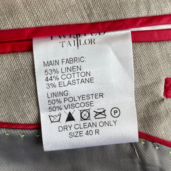 Twisted Tailor Men’s 2 piece suit flat Linen (blazer+shorts) - Picture 11 of 12